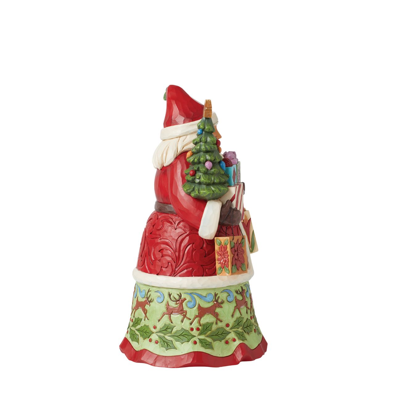 Santa is ready to deliver this Christmas. Hand painted, this figurine features Santa with arms full of gifts and is the perfect addition to any festive display. Comes in fully branded packaging.
