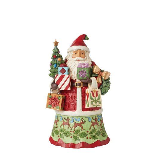 Santa is ready to deliver this Christmas. Hand painted, this figurine features Santa with arms full of gifts and is the perfect addition to any festive display. Comes in fully branded packaging.