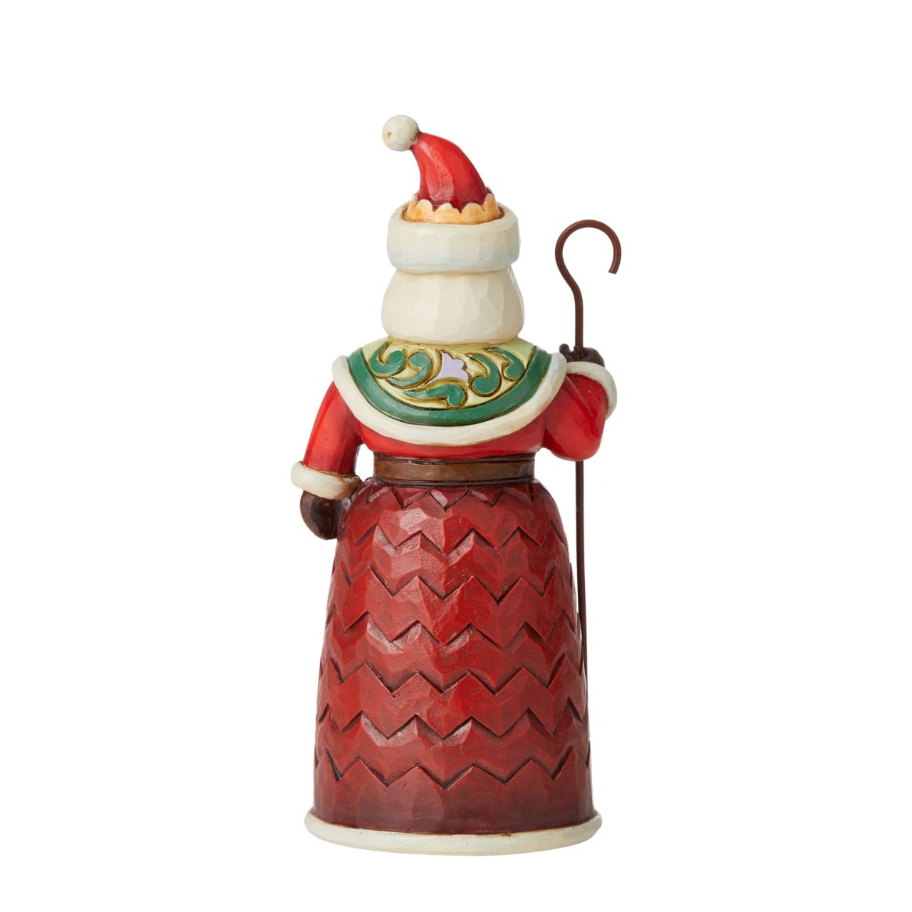 Heartwood Creek Santa with Holly Pint Sized Figurine by Jim Shore  "Ivy, Holly, and Days So Jolly" This pint sized Santa is ideal for stocking fillers, small spaces and displays. Designed with the iconic Heartwood Creek by Jim Shore style, he comes with a staff and an intricate design of holly on his skirt.