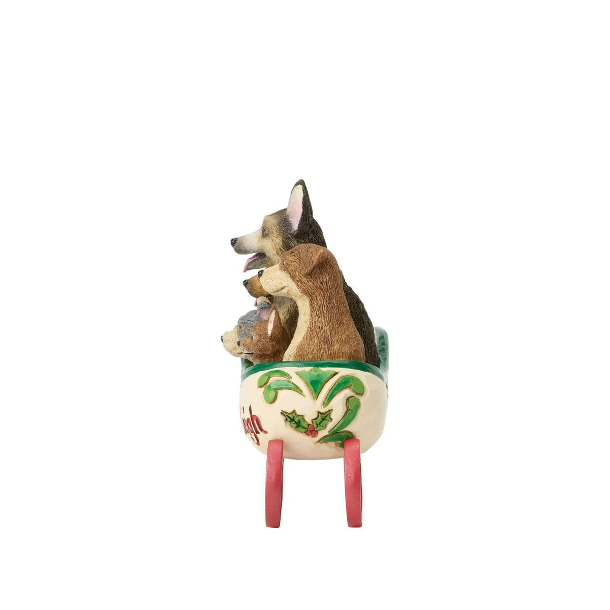 Santa's Rescue Sleigh is delivers loving companions all over the world. A band of adorable pups wait to be welcomed home. Jim Shore's craftsmanship turns a playful moment into a heart-warming decoration.