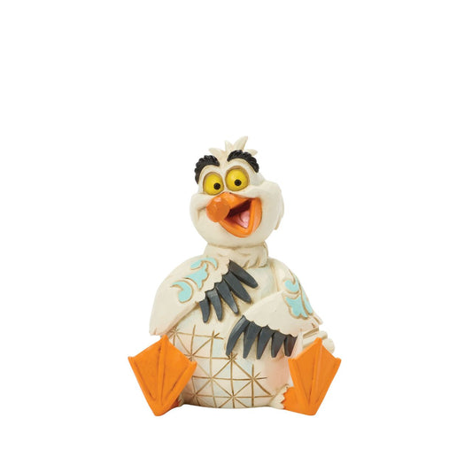 This Jim Shore miniature features Scuttle, the eccentric Seagull from The Little Mermaid, with vibrant rosemaling and charming patchwork details. With a bright smile and playful expression, you can almost hear his joyful laugh.