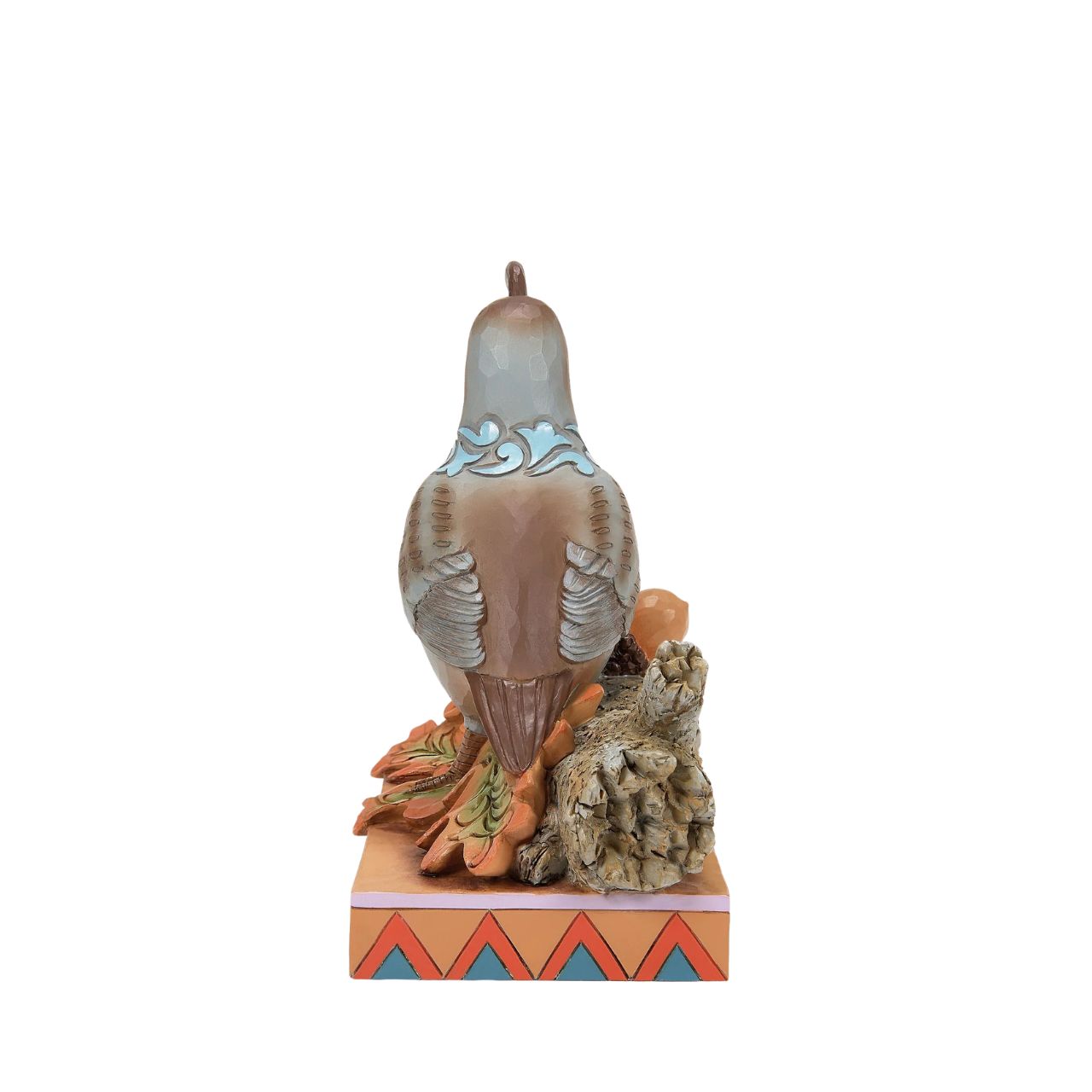 Capture the essence of autumn with this charming Jim Shore figurine of a quail perched on a branch with fall-colored leaves. Delicate blue rosemaling accents the orange leaves and acorns, allowing the piece to radiate with the warmth of the season.