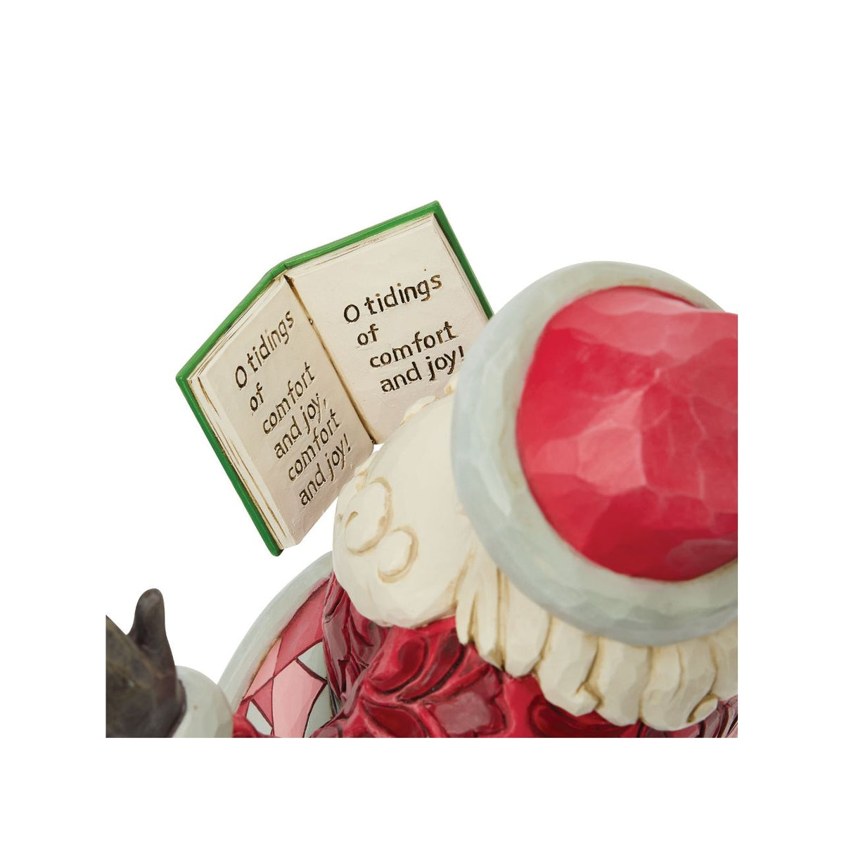 Celebrate the joy of Christmas music with this beautifully crafted Santa from Jim Shore’s Heartwood Creek collection. As Santa sings along, his richly detailed cloak reveals a charming Christmas carolling scene, accompanied by the traditional melody of “God Rest Ye Merry Gentlemen”.