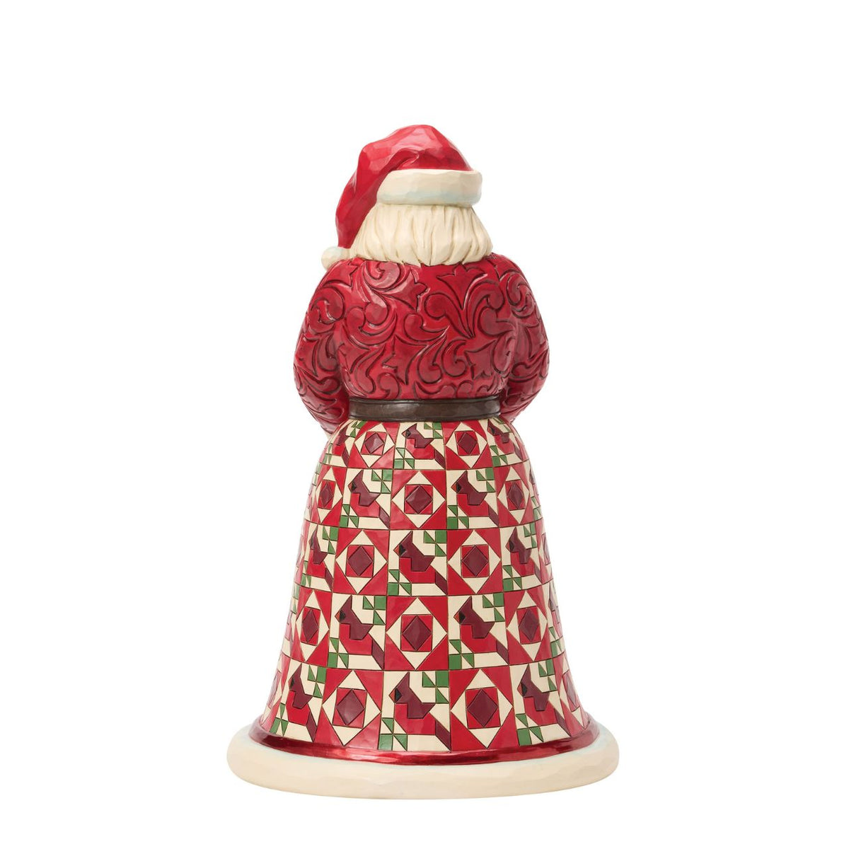 Celebrate the warmth of the season with this distinguished Collector's Edition Santa from Jim Shore's Heartwood Creek collection. Standing proudly with a nest of cardinals nestled in his arms, this beautifully crafted design reveals a charming surprise inside – delicate cardinal eggs waiting to be discovered.