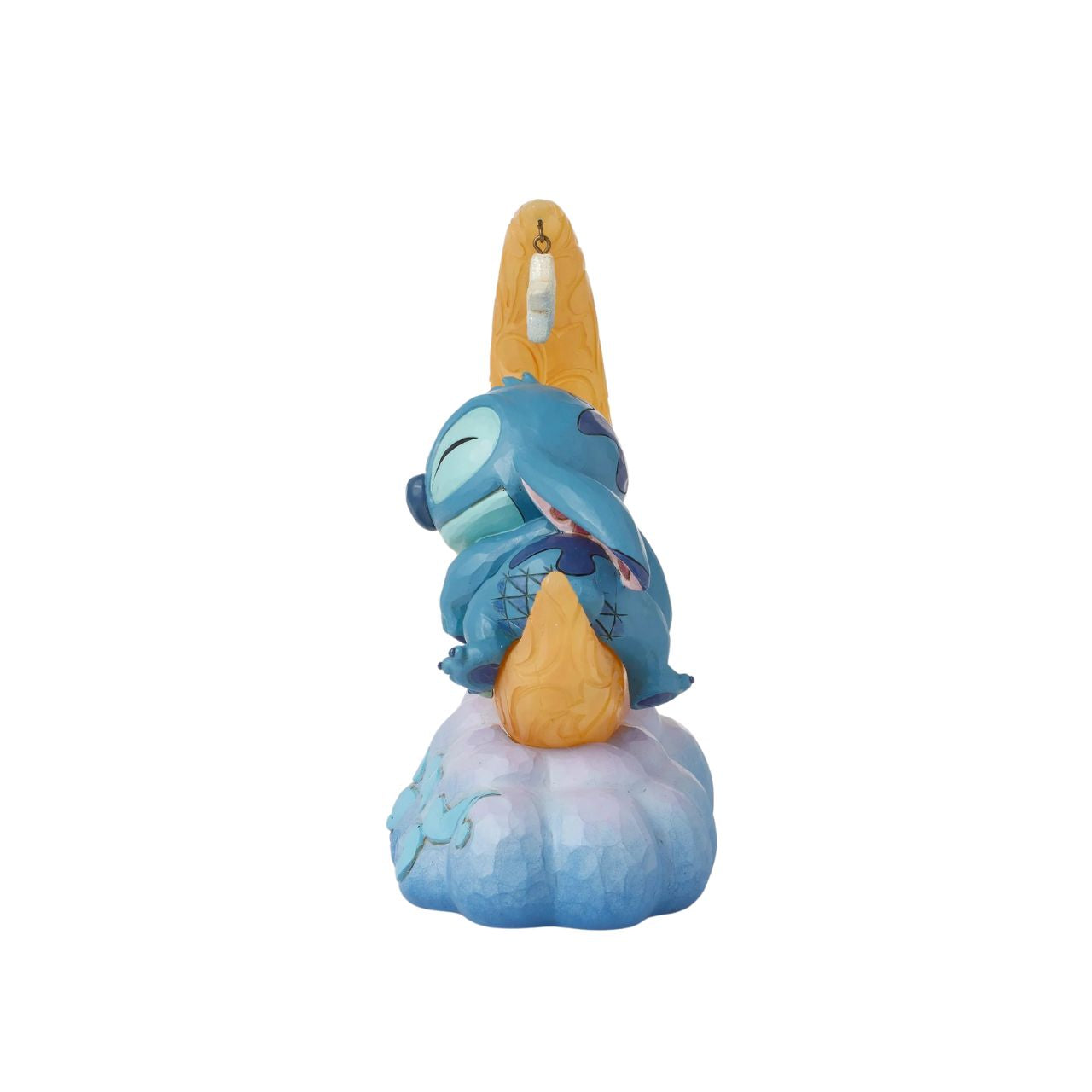 Snuggled up with his plush Scrump, Disney's Stitch is ready for dreamland. Asleep on a crescent moon that glows, this is the perfect addition to any display or bedroom. Requires 3x AAA batteries (not included), uses an automatic timer for 6 hours on, 18 hours off.