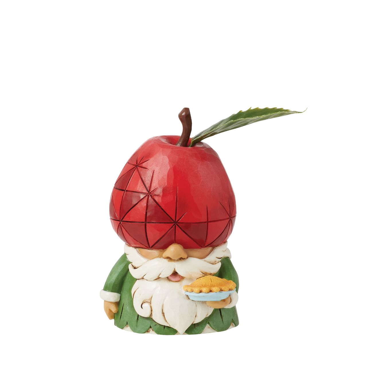 No one knows gnomes like Jim Shore. A master craftsman of the playful guardians, the beloved artist creates a new addition to his growing gnome collection. An apple inspired the gnomes fruit hat and Americas favourite pie.
