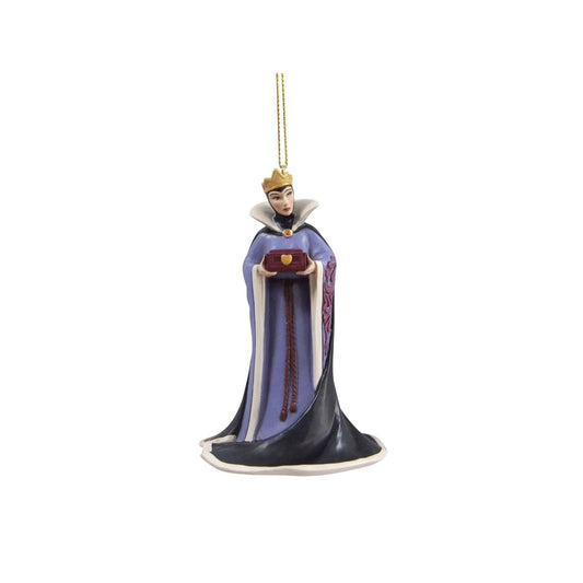 The Evil Queen from Disney's first feature length film "Snow White and the Seven Dwarfs" has been hand crafted into a hanging ornament, perfect to add a little bit of villainy to your Christmas tree.