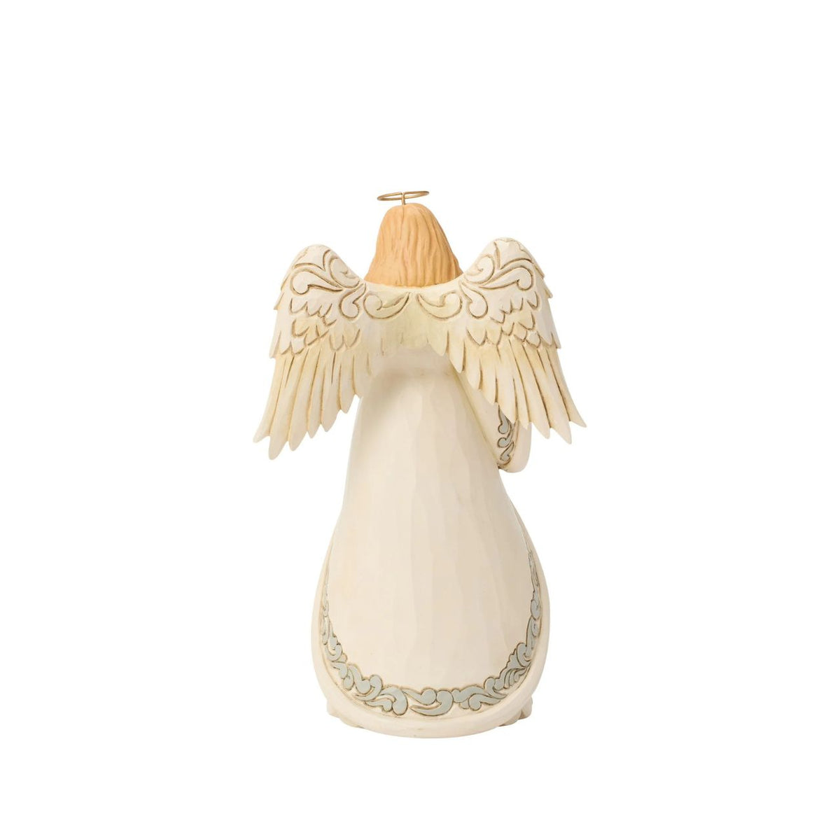 The Heartwood Creek Woodland Angel with Dove figurine is a beautiful testament to Jim Shore's artistry. This enchanting piece captures the essence of peace and goodwill, featuring an angel adorned with woodland patterns, gently holding a dove, a symbol of hope and tranquillity.