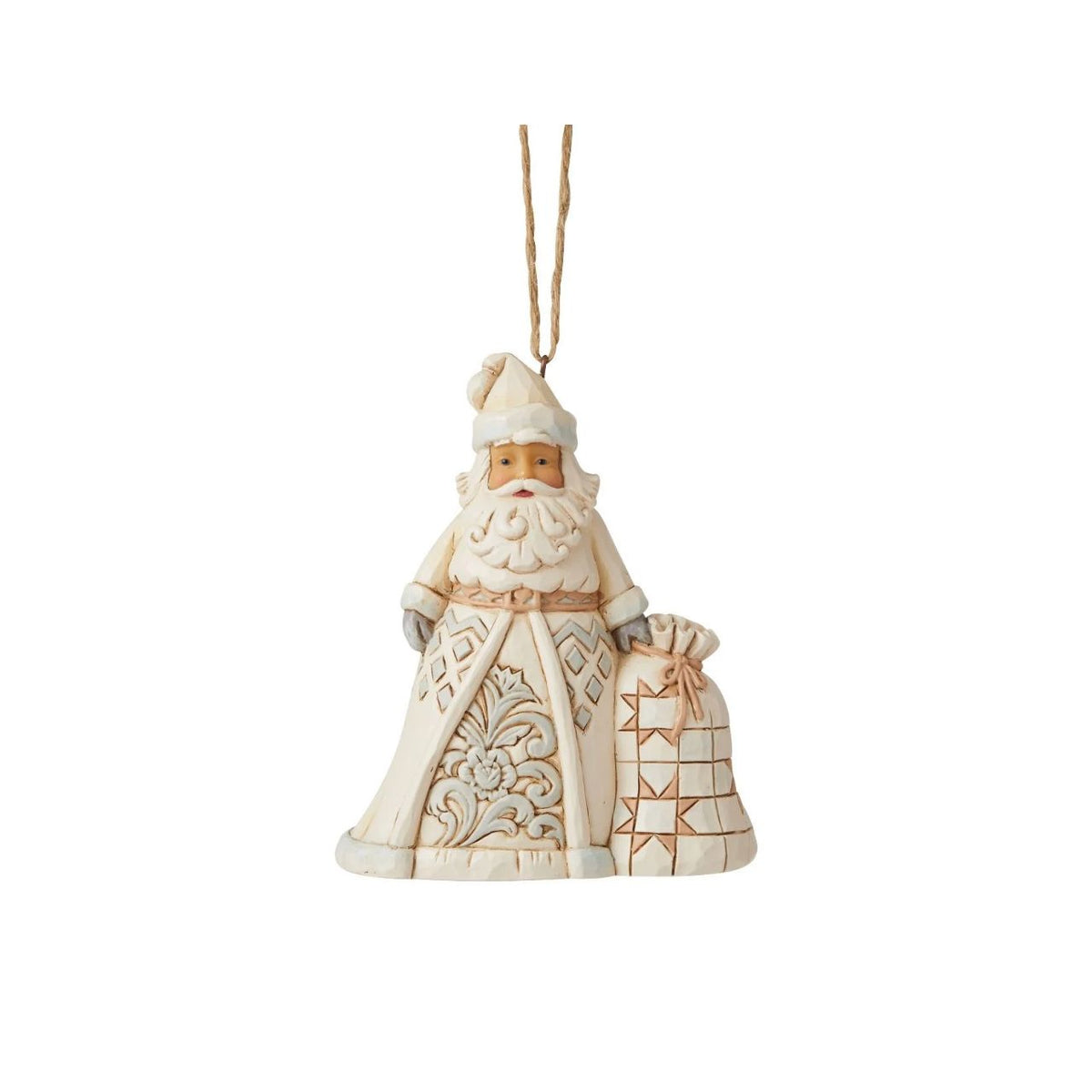 In muted colours, this cool hued Santa brings grandeur with his deliveries. With a bag heavy with presents, this Christmas hero smiles happily from your tree, admiring the nice boys and girls as they open presents in your home.
