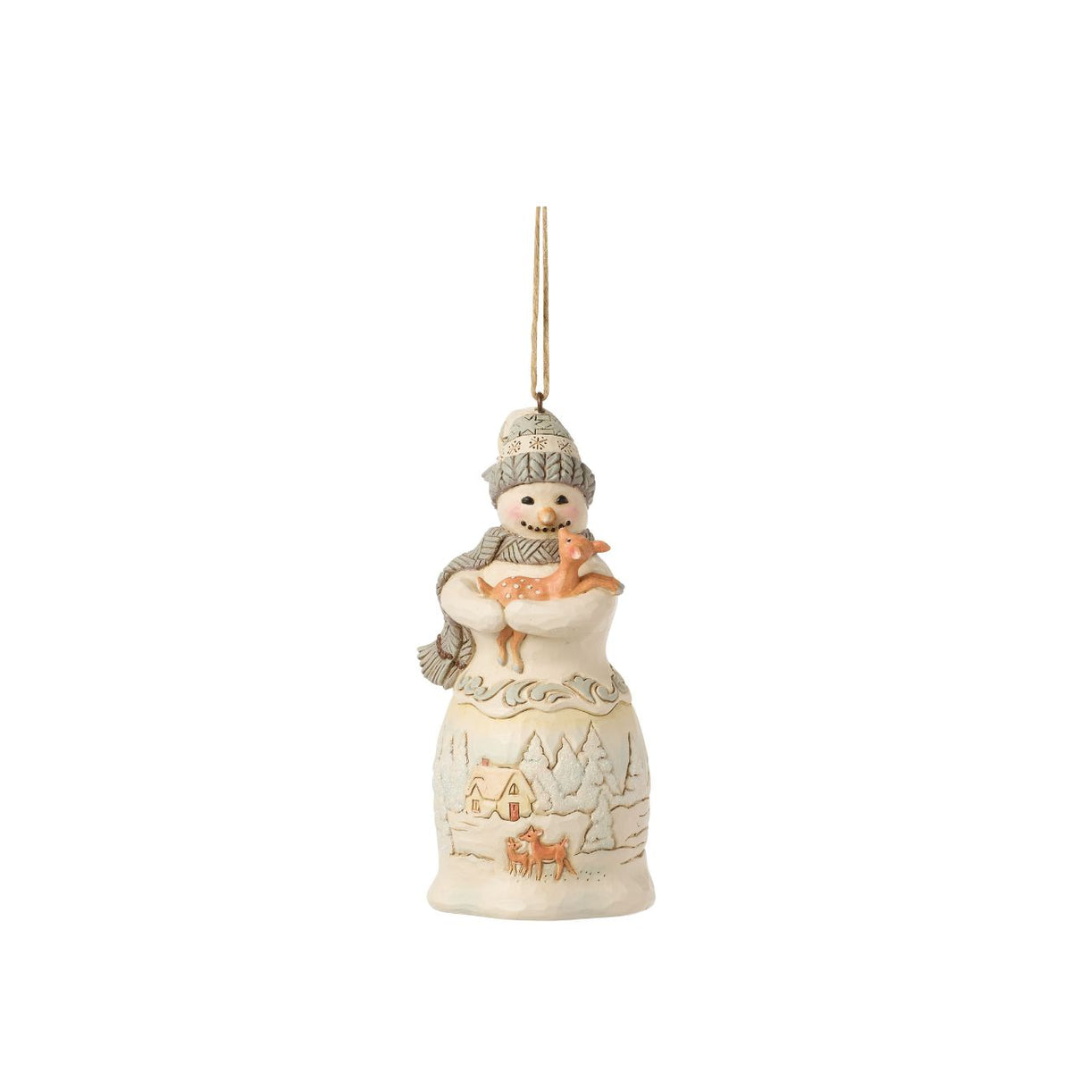 Embrace the enchantment of winter with the Woodland Snowman figurine from the esteemed Heartwood Creek collection by Jim Shore. This charming piece showcases a beautifully detailed snowman, lovingly crafted with the signature folk-art style that Jim Shore is renowned for.
