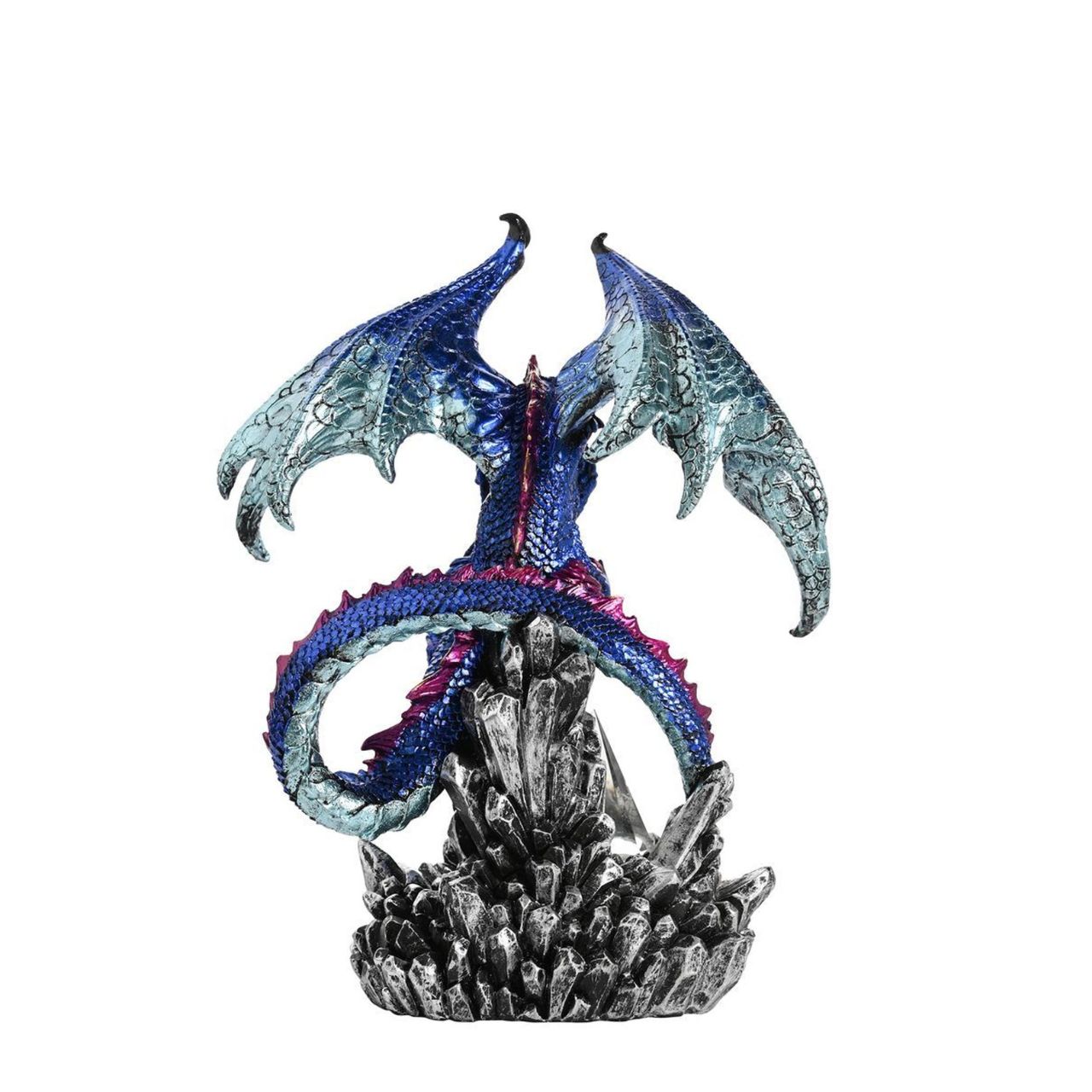 A Blue Dragon Fantasy Figurine Ornament with changeable lighting from the Mystic Legends Collection by Juliana Collection.