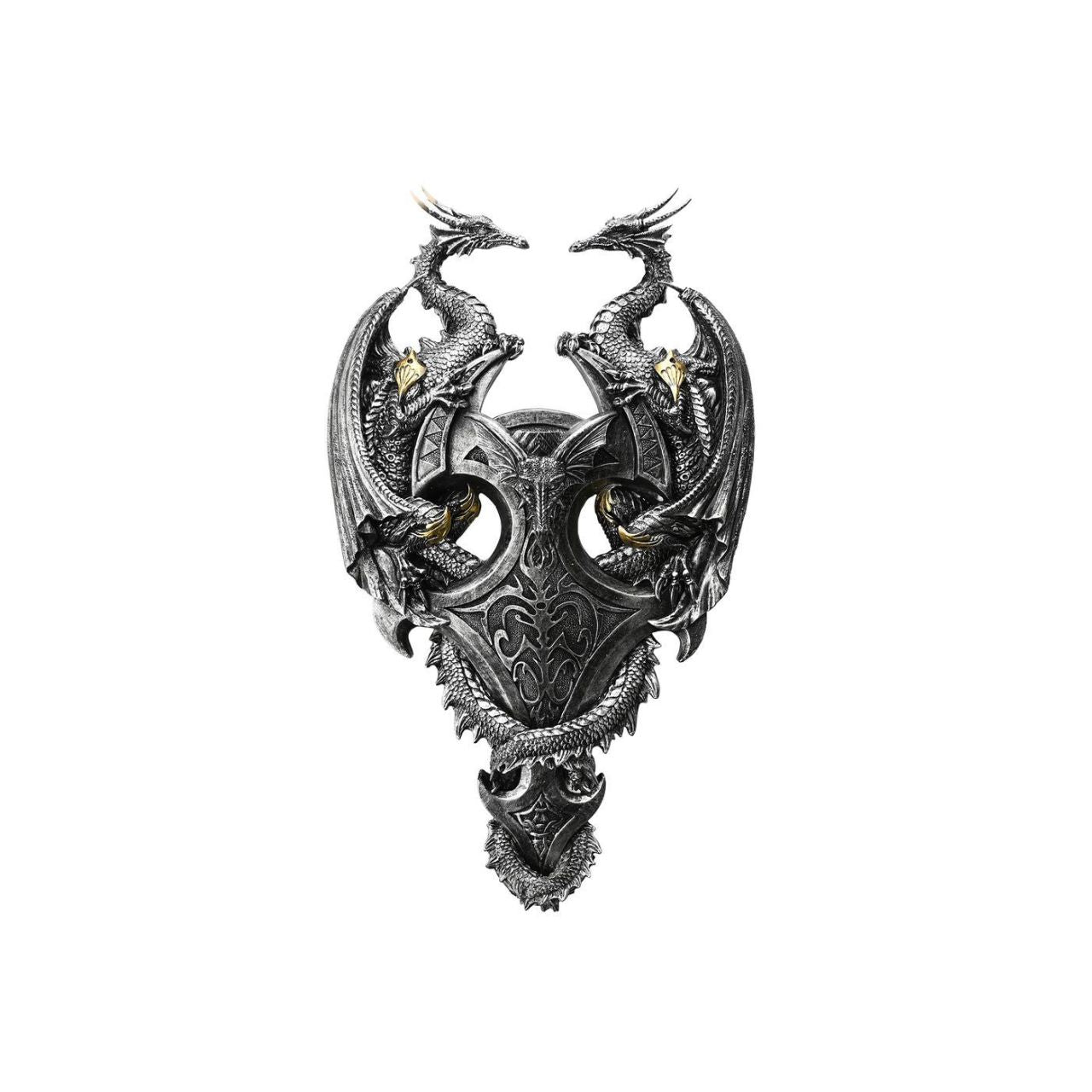 A Silver Dragons Wall Plaque from the Mystic Legends Collection by Juliana Collection.