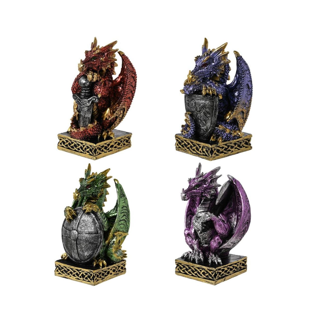 Each one depicts a unique dragon design and colour. They are made from high-quality resin which allows for intricate detailing. A brand for customers and avid collectors who are drawn to the mystical and gothic aesthetic.