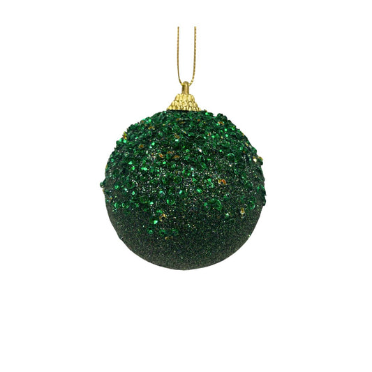Kaemingk Christmas Foam Bauble With Sequins - Pine Green  Kaemingk surprises Christmas lovers all over the world with thousands of new innovative items each year. They specialises in beautifully detailed Christmas Ornaments and holiday seasonal décor. The catchy collections are contemporary, attractive and of high quality.