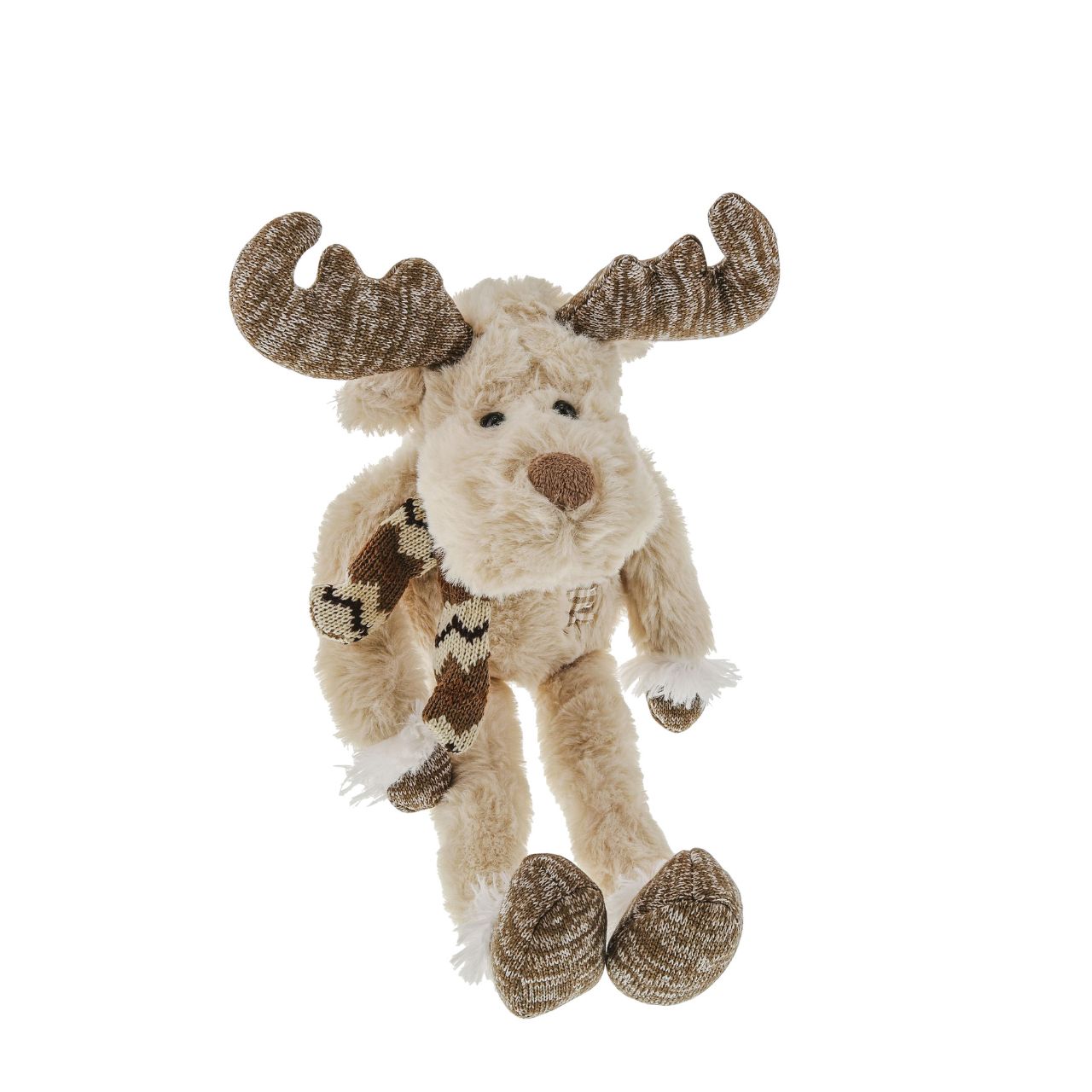 Kalidou Large Long Legged Reindeer with Scarf  Kalidou is the newest collection. Each piece has been carefully crafted to be loved for a lifetime. Featuring super soft plush and a friendly face, this it is the perfect gift for a loved one. Suitable for 10m+. Surface washable. 