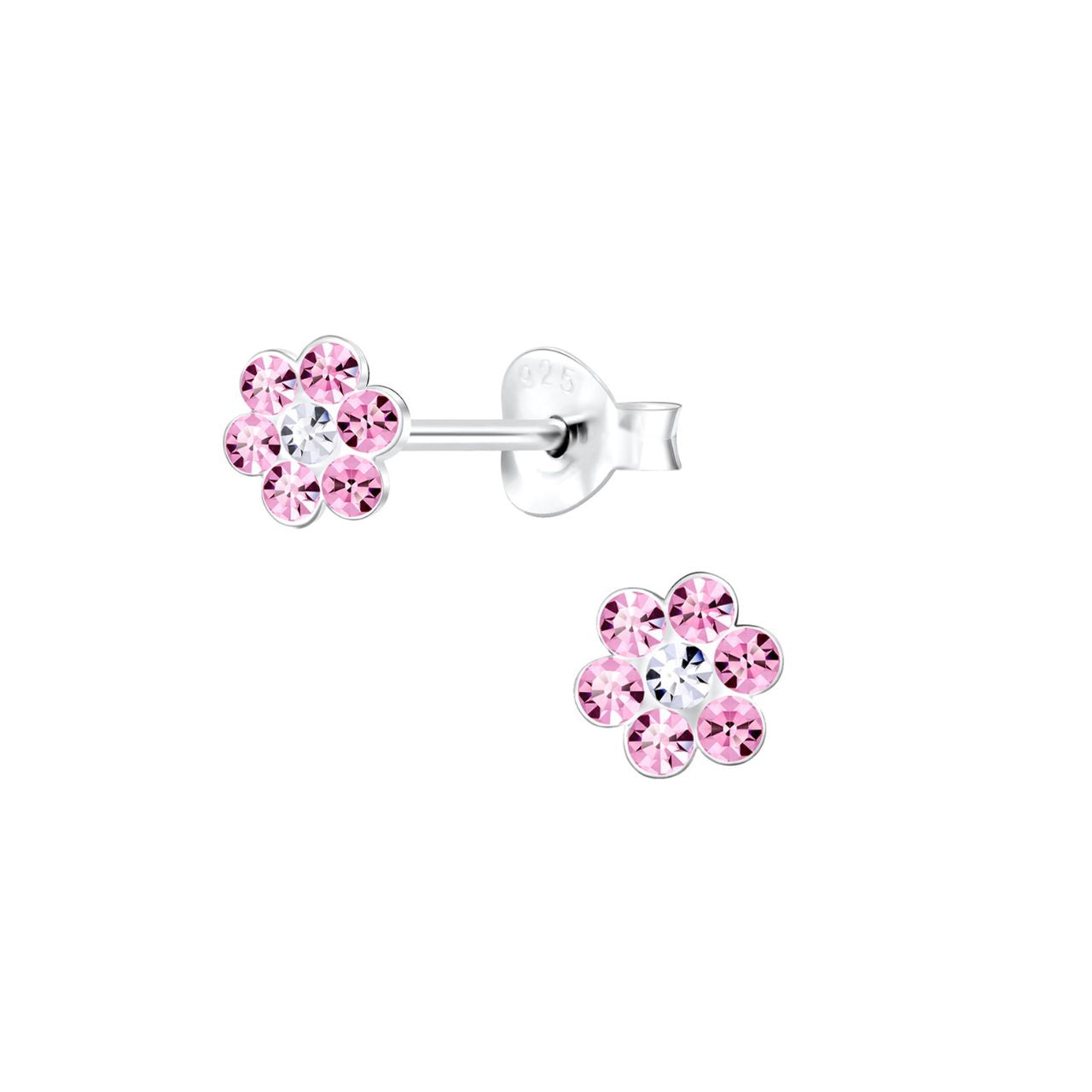 Sterling silver crystal stud earrings with many colours to choose from. These earrings are part of our “Rainbow” range and measure 6mm in width.