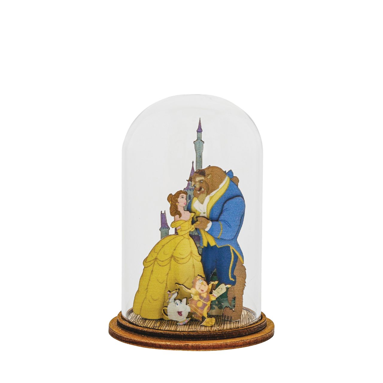 Cogsworth, Lumier and Mrs Potts all join in the celebration with Belle and the Beast in this enchanted figurine. This classic Beauty and the Beast style, decorative Kloche will make a stunning display in your home.