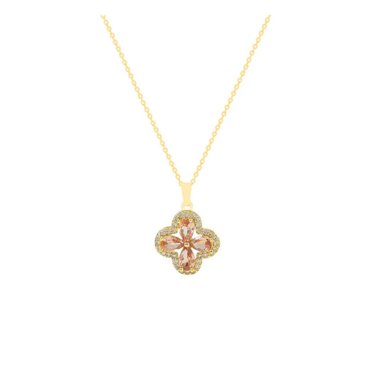 Elevate your elegance with the Knight and Day Champagne Clover Pendant, featuring delicately arranged champagne crystals in a refined clover design.