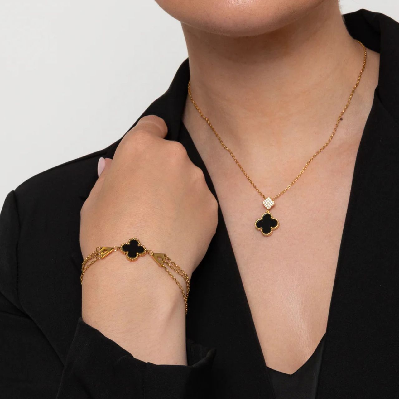 The Knight & Day Vada Clover Bracelet combines refined elegance with subtle charm.