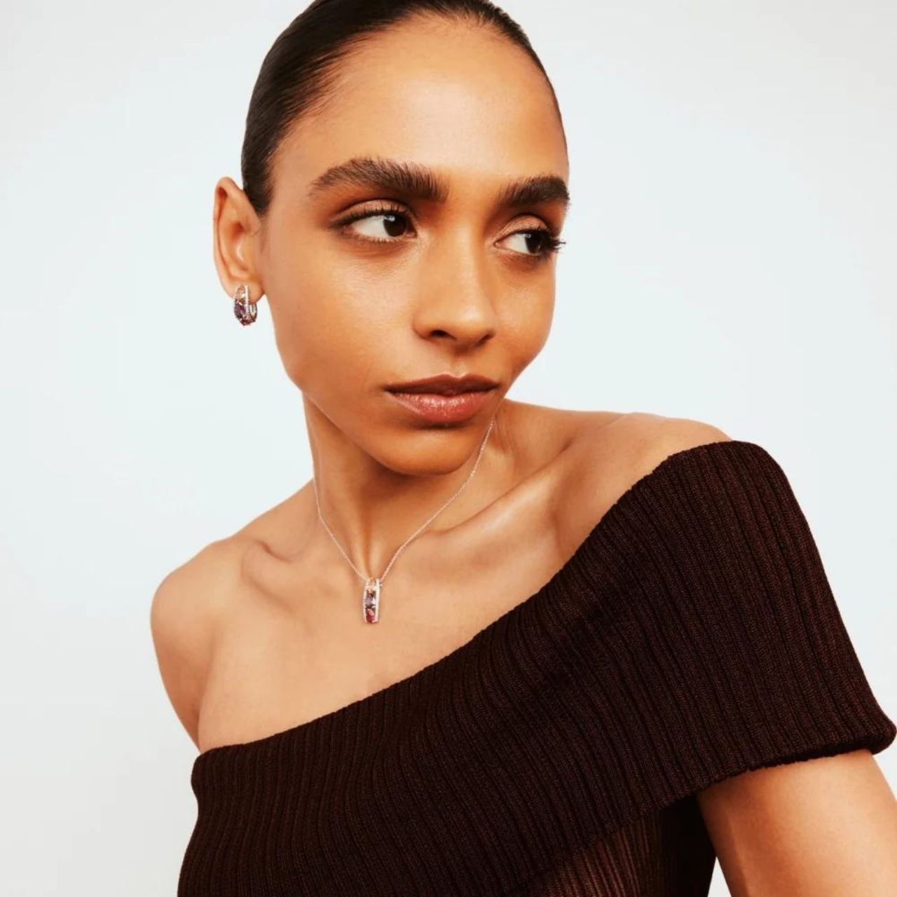 Ailani Amethyst Silver Plated Necklace by Knight & Day