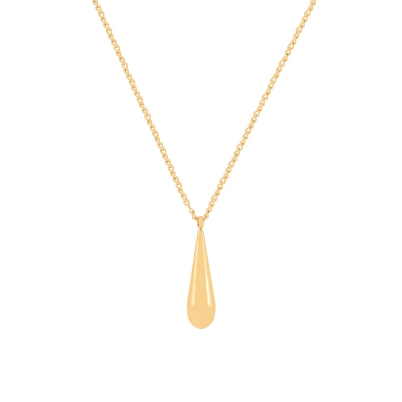 Beautiful gold plated elongated drop.