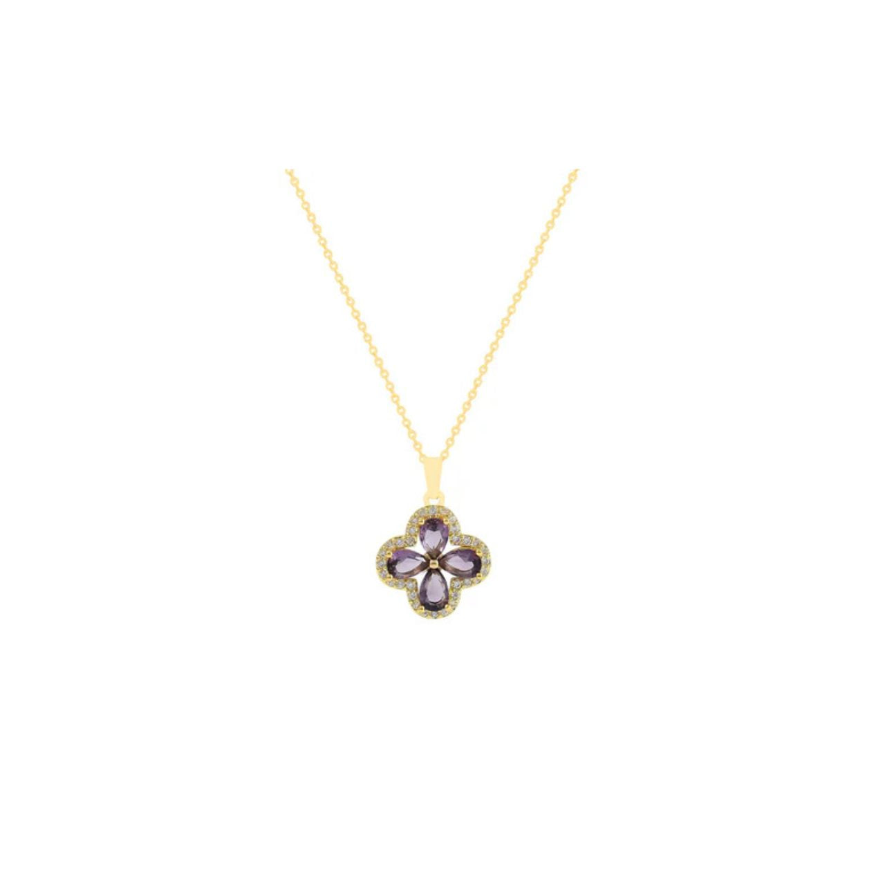 Knight & Day Amethyst Clover Pendant