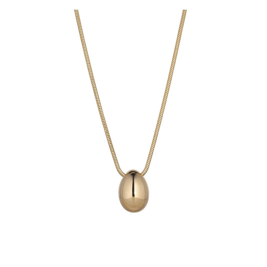 Chunky gold plated teardrop pendant with beautiful snake chain.