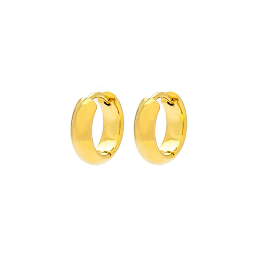 Small hoops with outer diameter 13mm, inner diameter 9mm. Post & clip fastening. Ideal for stacking.