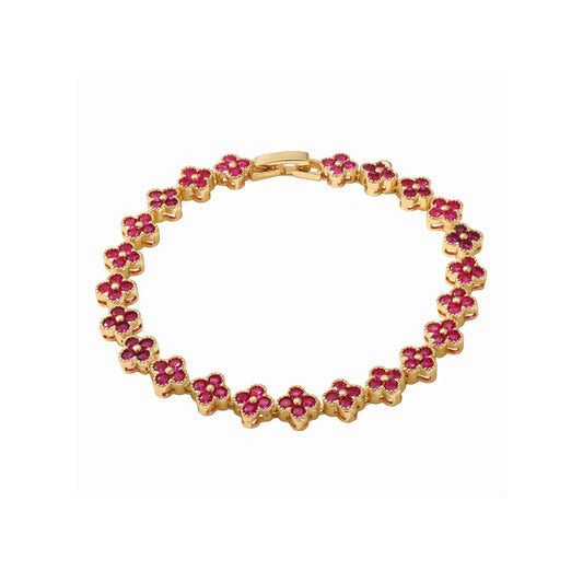 Pretty rose clover bracelet with fold over clip fastening.