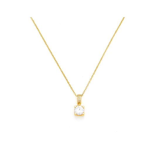 Beautiful CZ solitaire with gold plated chain. Length 41 + 5cm extension. Gold plating.