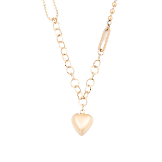 Heart Necklace by Knight & Day  Beautiful heart necklace with variety of chains. Length 50 + 5cm extension. Gold plating.