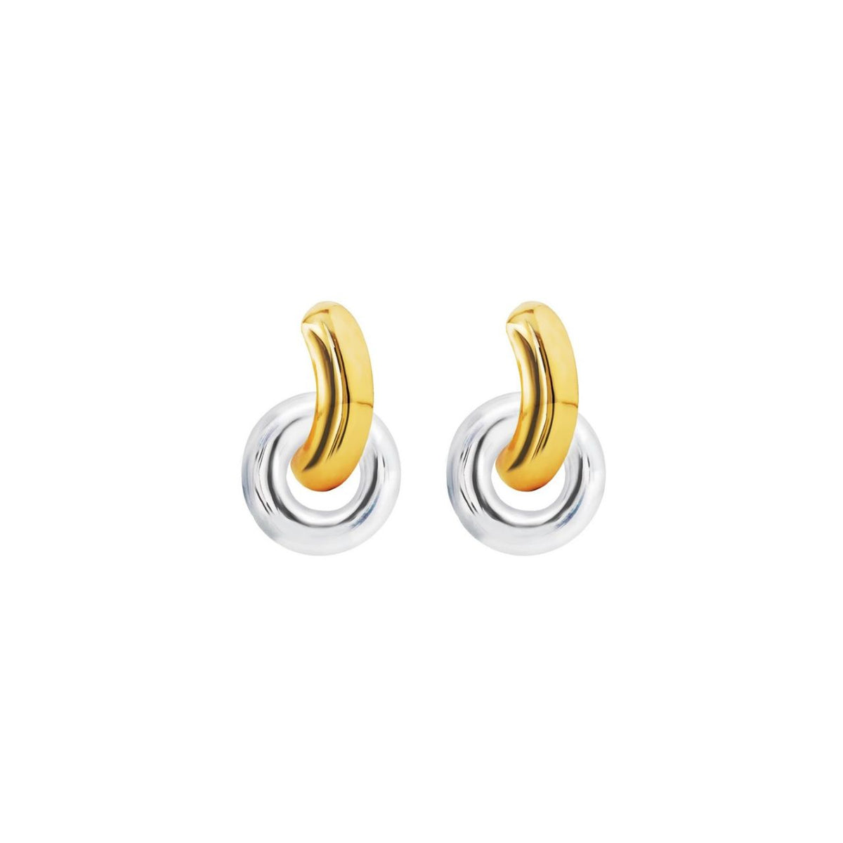 Elevate your everyday look with the Kyleigh Mixed Metal Earrings by Knight & Day. These trendy earrings blend warm and cool tones in a contemporary mixed metal design, secured with comfortable post fastening. Perfect for adding a touch of modern sophistication to any outfit.