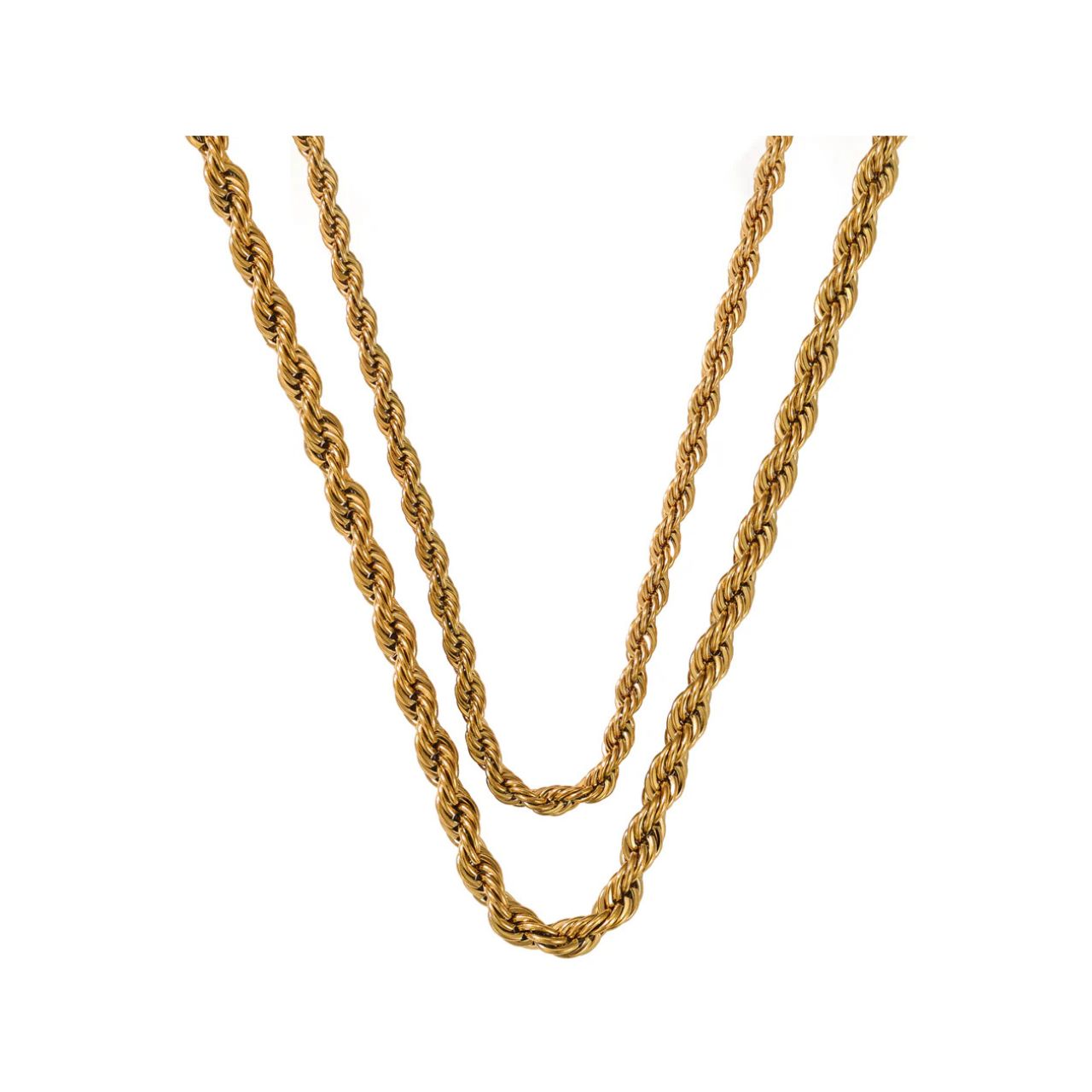 Beautiful layered chain necklace ideal for casual everyday wear. Length 16" + 18" + 2" extension. 18k gold plated.