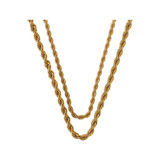 Beautiful layered chain necklace ideal for casual everyday wear. Length 16" + 18" + 2" extension. 18k gold plated.