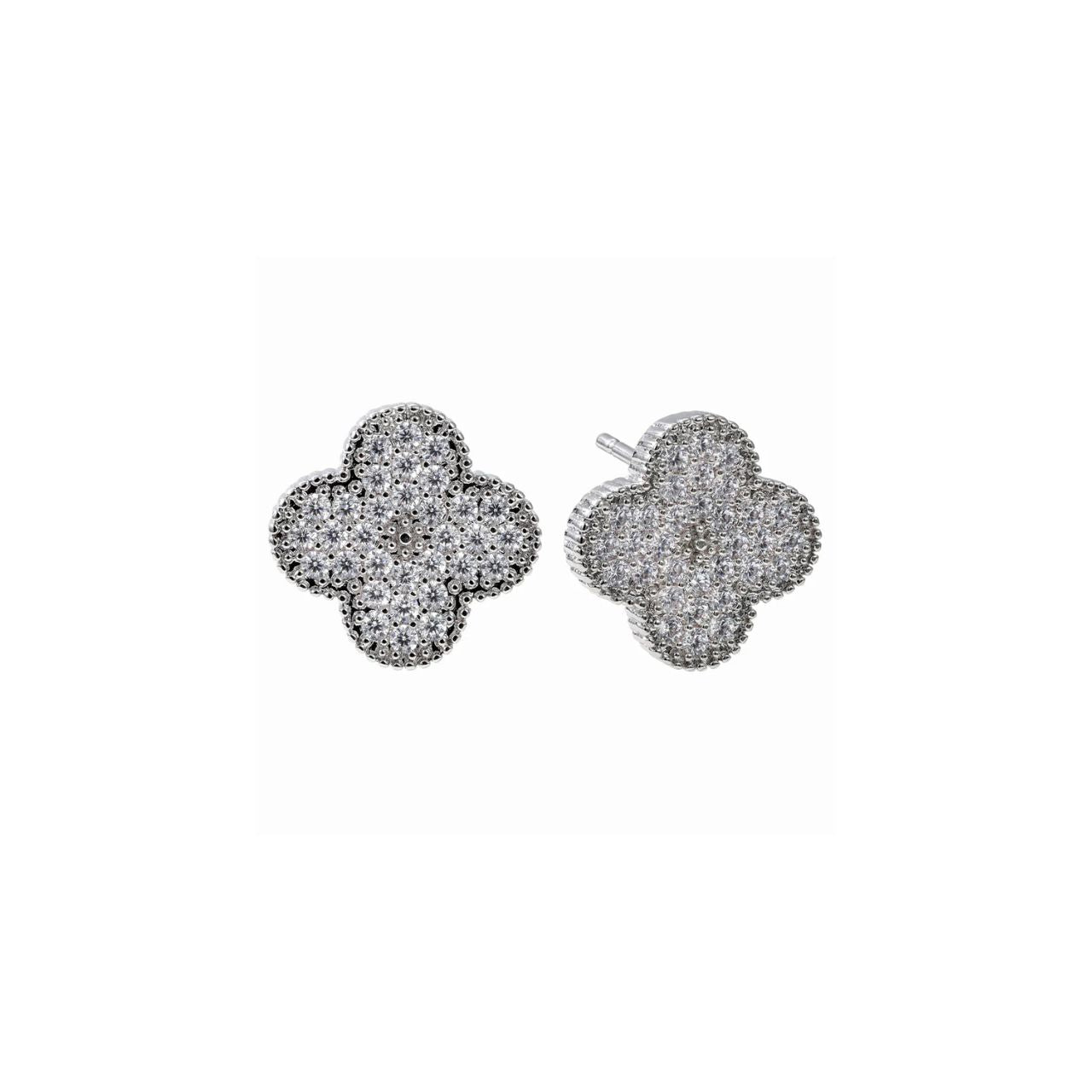 Beautiful crystal encrusted clover earrings with post fastening.
