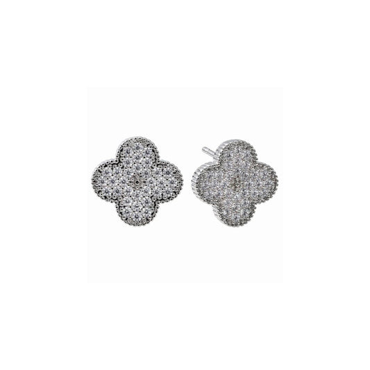 Beautiful crystal encrusted clover earrings with post fastening.