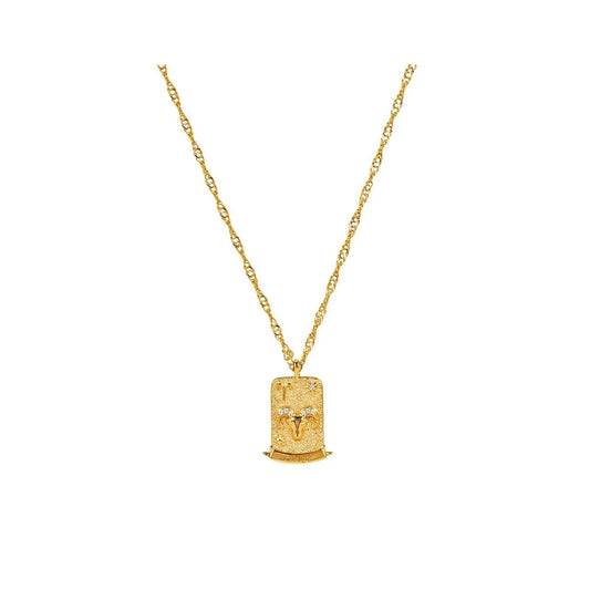 Aries Zodiac Pendant – 18K Gold Plated. Celebrate the bold and adventurous spirit of Aries, born between March 21st and April 19th, with this striking zodiac pendant.