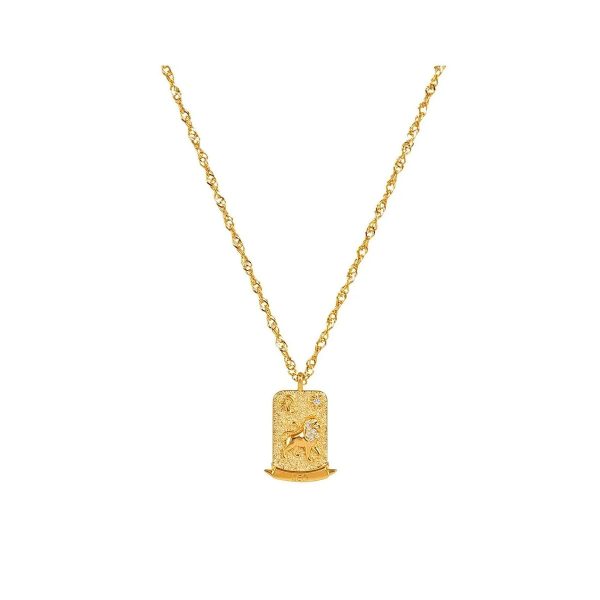 Leo Zodiac Pendant – 18K Gold Plated. Celebrate the bold, confident and charismatic spirit of Leo, born between July 23rd and August 22nd, with this striking zodiac pendant.