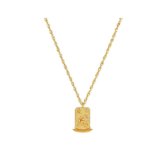 Leo Zodiac Pendant – 18K Gold Plated. Celebrate the bold, confident and charismatic spirit of Leo, born between July 23rd and August 22nd, with this striking zodiac pendant.
