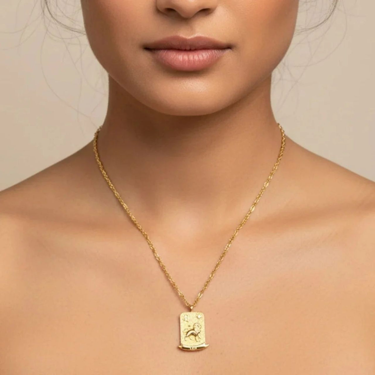 Leo Zodiac Pendant – 18K Gold Plated. Celebrate the bold, confident and charismatic spirit of Leo, born between July 23rd and August 22nd, with this striking zodiac pendant.