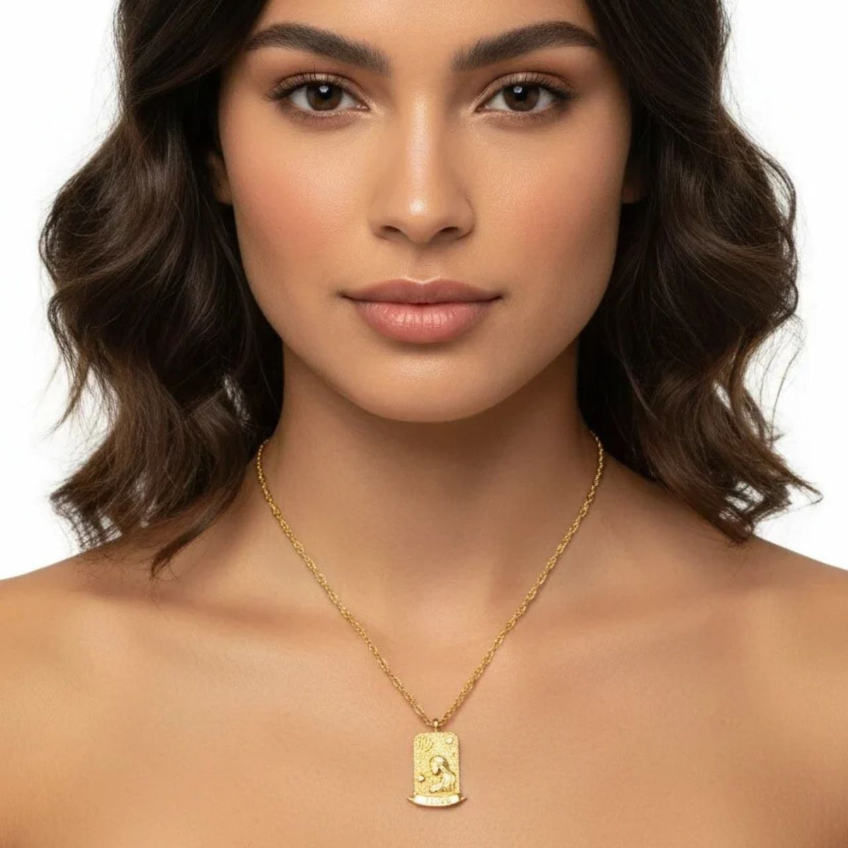 Virgo Zodiac Pendant – 18K Gold Plated. Celebrate the thoughtful, intelligent and caring spirit of Virgo, born between August 23rd and September 22nd, with this elegant zodiac pendant.