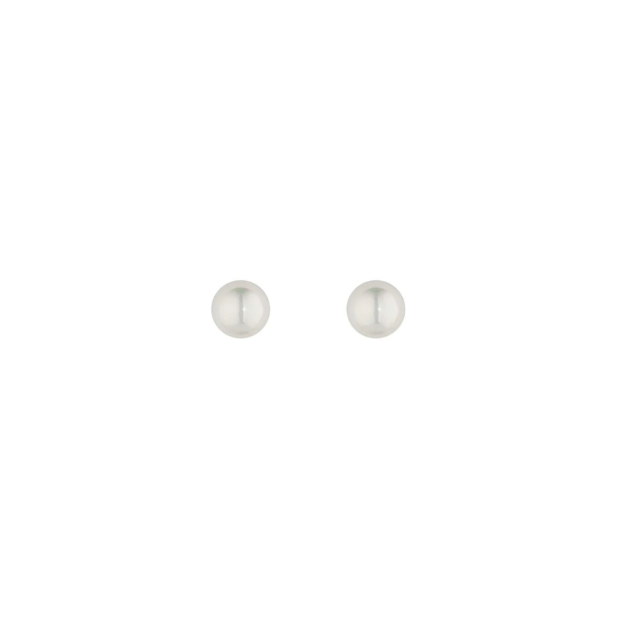 Tiny pearl studs with 4mm AB white shell pearls.