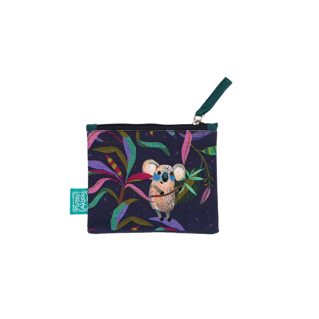 Michelle Allen Koala Zipped Pouch Small  These beautiful zippered 100% Cotton pouches are perfect for pencils/pens, trinkets, charging cords, make up or pretty much anything you can possibly think of. Exclusively designed by Michelle Allen.