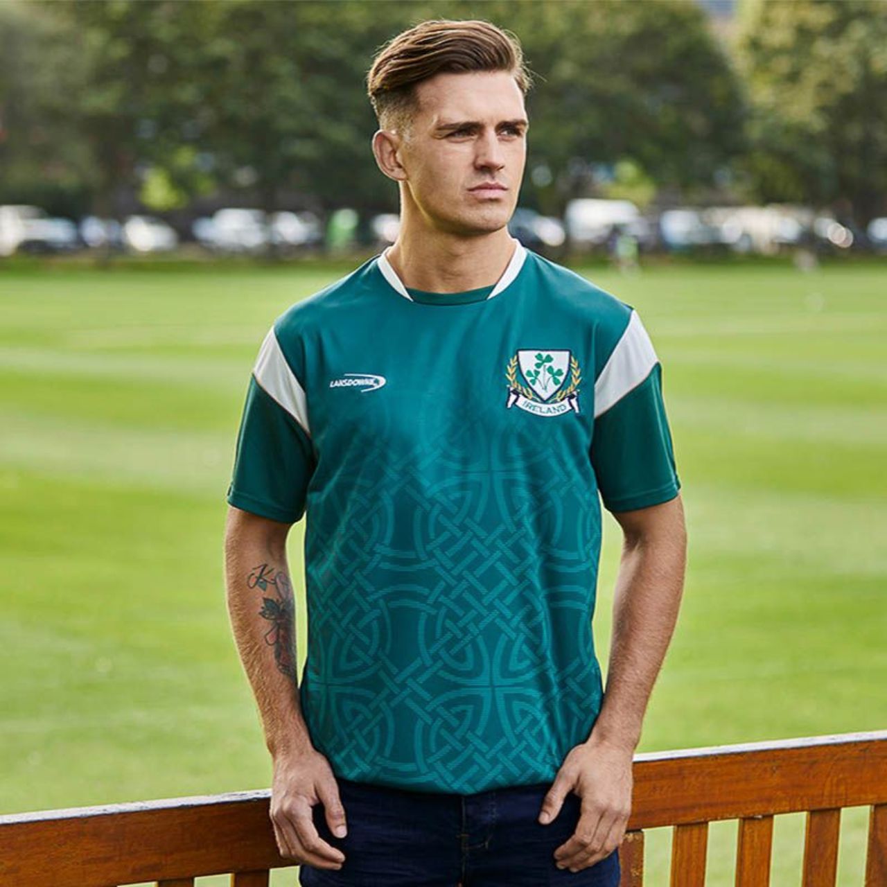 This Green performance T-shirt is part of the Lansdowne Sports Official Collection. Constructed with precision using a sophisticated sublimation process, this performance t-shirt is ideal for athletic activities due to its specialized dry fit material. The material helps stabilize core temperature while enhancing breathability and comfort.