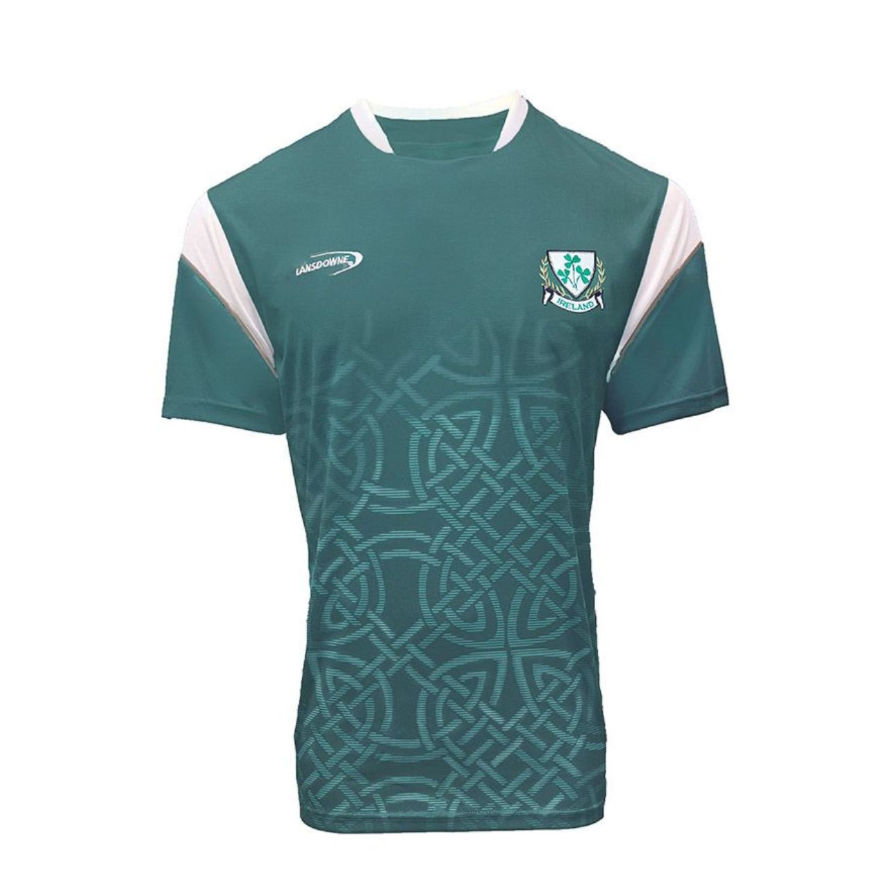 This Green performance T-shirt is part of the Lansdowne Sports Official Collection. Constructed with precision using a sophisticated sublimation process, this performance t-shirt is ideal for athletic activities due to its specialized dry fit material. The material helps stabilize core temperature while enhancing breathability and comfort.