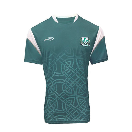 This Green performance T-shirt is part of the Lansdowne Sports Official Collection. Constructed with precision using a sophisticated sublimation process, this performance t-shirt is ideal for athletic activities due to its specialized dry fit material. The material helps stabilize core temperature while enhancing breathability and comfort.