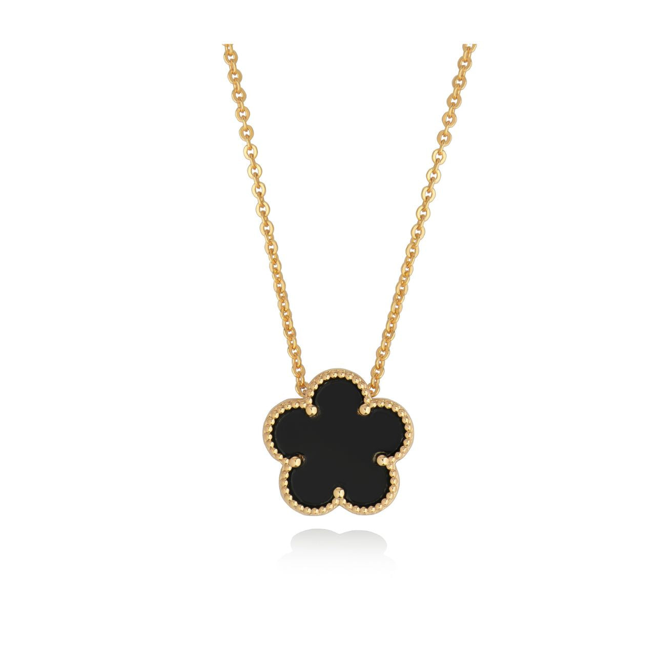 Introducing the Le Fleur Collection – a stunning assortment of jewellery that embodies elegance and charm. Each piece is plated in radiant yellow gold and showcases intricate designs, available in a range of captivating colours, from coal black and shamrock green to baby pink and deep red.