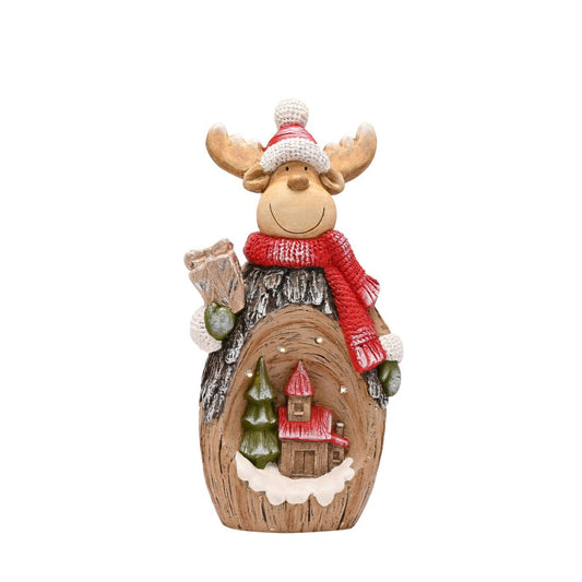 An LED Light Up Reindeer Ornament. Add some Christmas magic to your stores and homes with this wonderfully crafted decorative ornament.