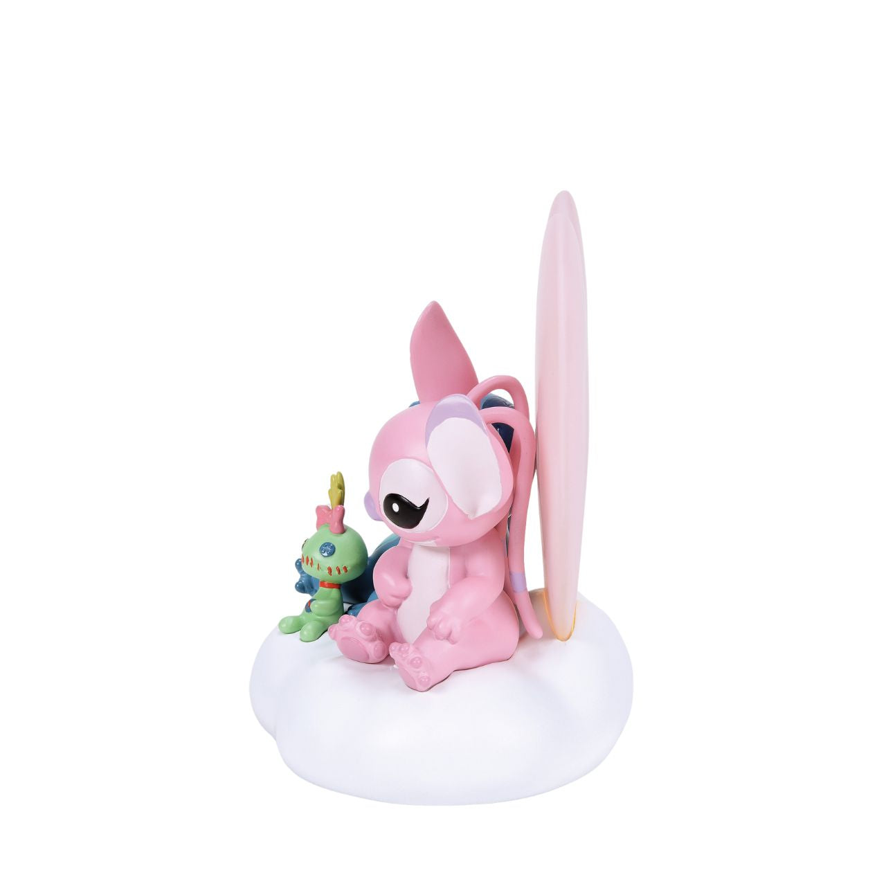 Featuring, Stitch, Angel and Scrump, this cute and cosy scene features a light up pink heart that softly glows. This piece is perfect for any Disney or Stitch fans or in a nursery or bedroom setting.