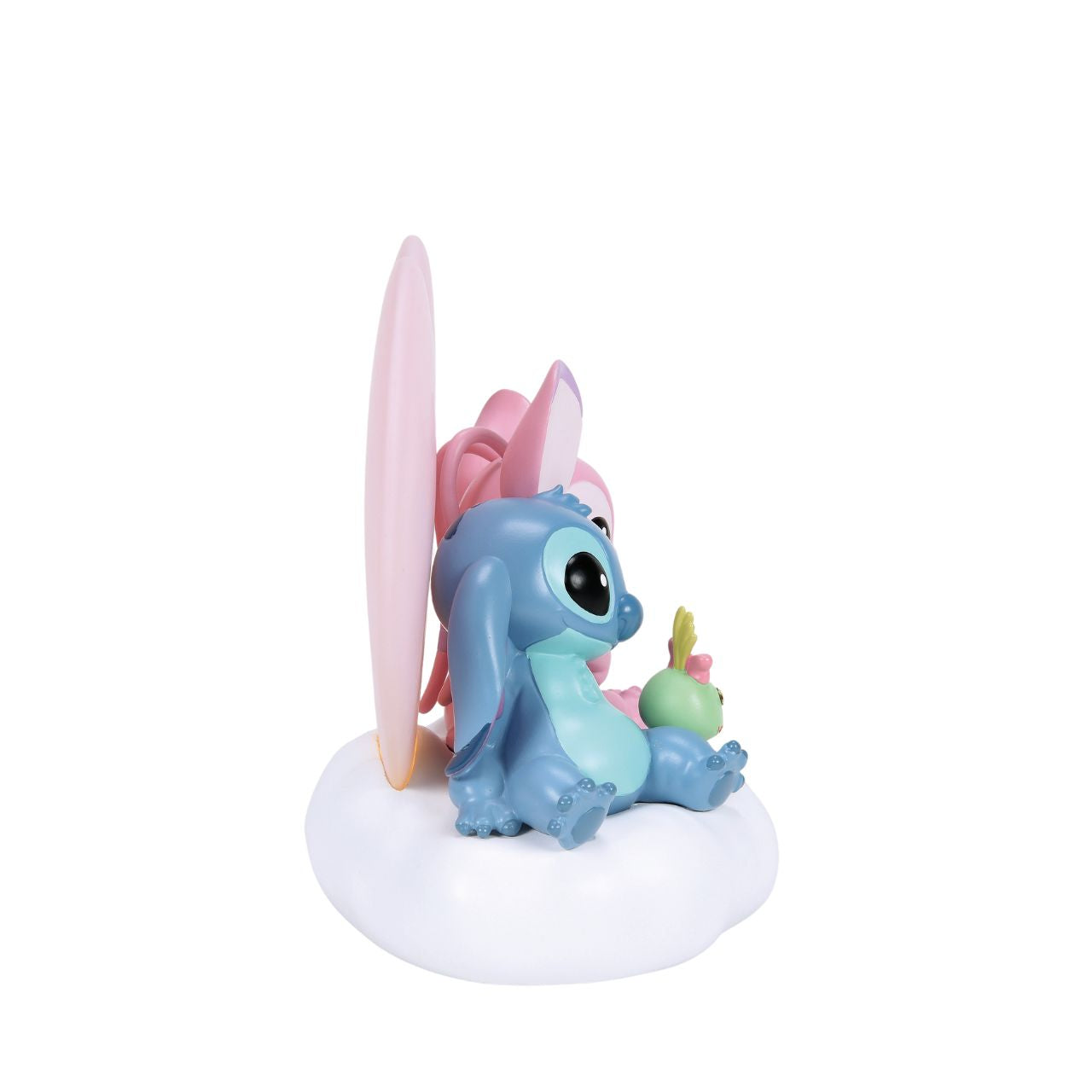 Featuring, Stitch, Angel and Scrump, this cute and cosy scene features a light up pink heart that softly glows. This piece is perfect for any Disney or Stitch fans or in a nursery or bedroom setting.
